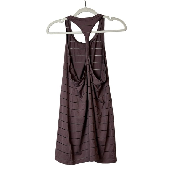 Athleta Tank Top Stripe Mesh High Neck Chi Racerback Sleeveless Sz Medium M Tall - Picture 3 of 5
